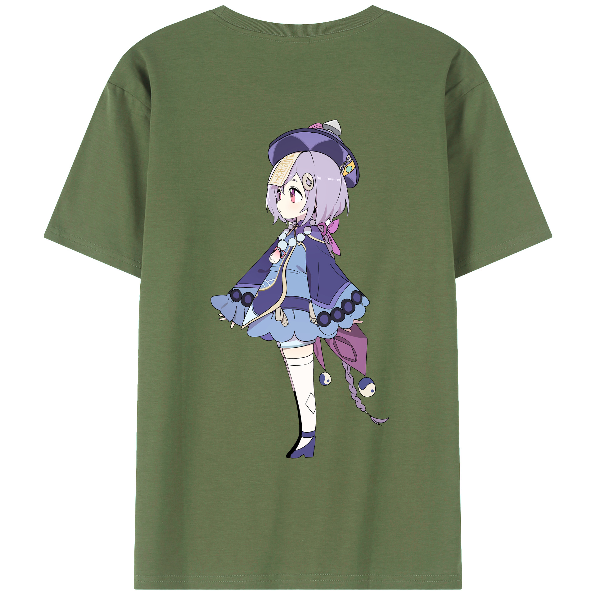 げんし神 七七 なな  genshin Nana 綿100％ メンズ半袖Tシャツ（バックプリント） 通気性